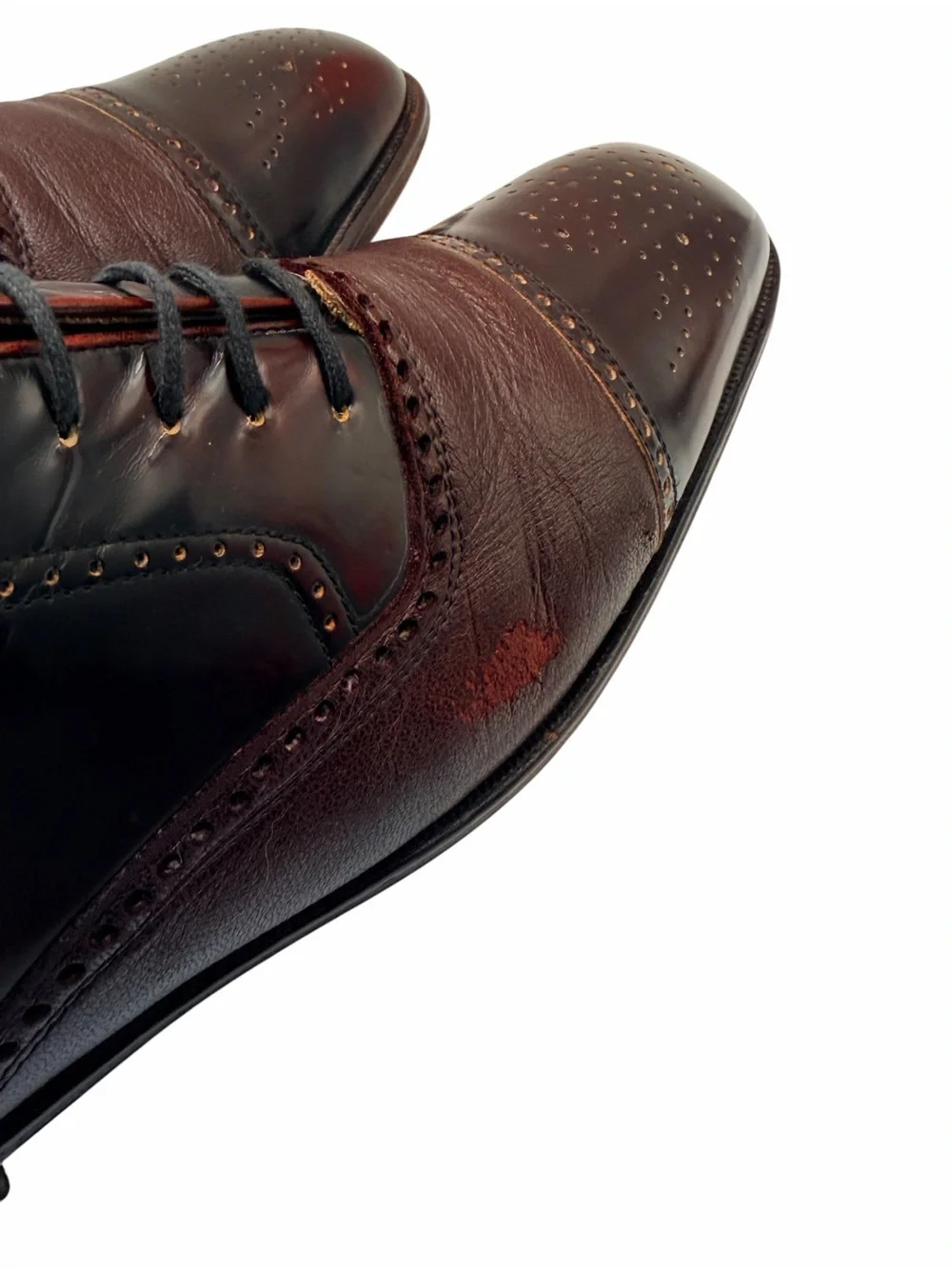 Mezlan Cap Toe Oxford Dress Shoes Mens 11 M Brown Burgundy Leather Made in Spain